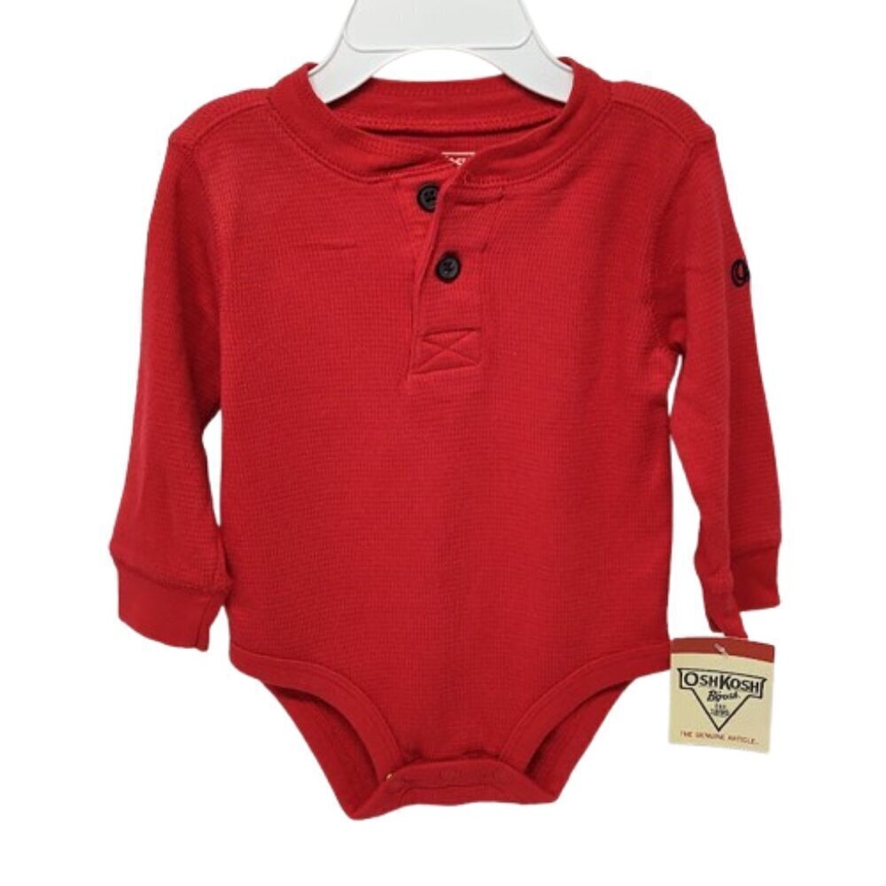 Oshkosh 6 Month Boy's Snap Bottom Top 100% Cotton 2010 NWT Red - Picture 3 of 8